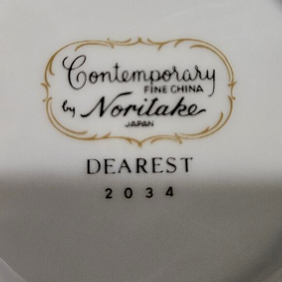 Noritake Dearest 2034 Creamer Sugar Bowl Set with Lid Japan Gold Trim Fine China - Picture 3 of 5